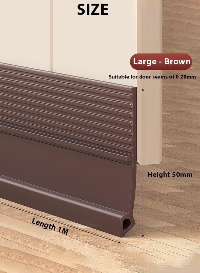Door Draft Stopper Door Bottom Seal Strip 100cm Door Bottom Sealing Strip Windproof and Dustproof Door Gap Seal Sound Insulation Sticker Door Sweep for Exterior & Interior Doors (Brown) - Image 2